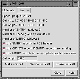 Unit Cell dialog